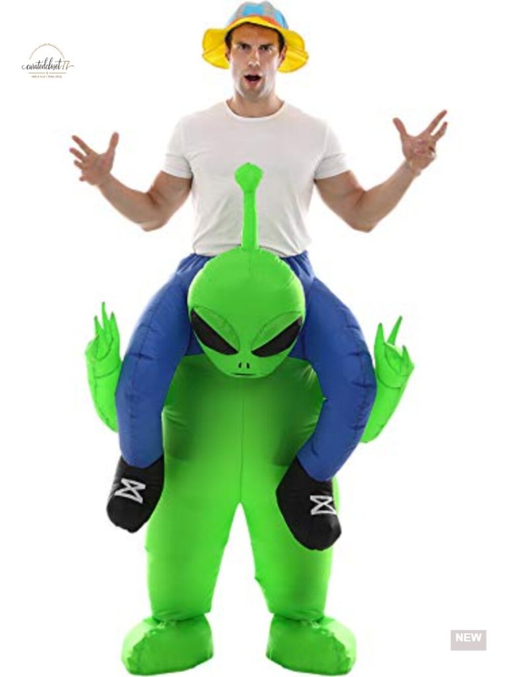 Inflatable Alien Costume Funny Halloween Ride-On Blow Up Adult